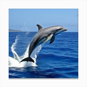 Dolphin Jumping Out Of The Water 1 Canvas Print