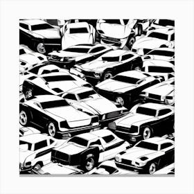 Black And White Cars 4 Canvas Print