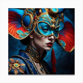 Woman In An Elephant Mask Canvas Print