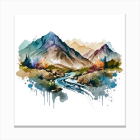 Watercolor Landscape Canvas Print