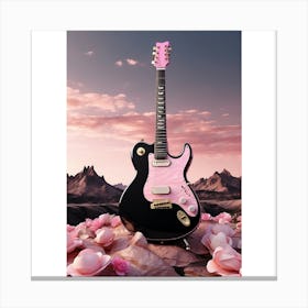 Rhapsody in Pink and Black Guitar Wall Art Collection 18 Canvas Print