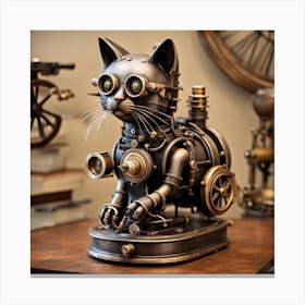 Steampunk Cat 1 Canvas Print