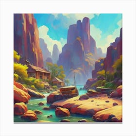 Landscape of valley rocks Canvas Print