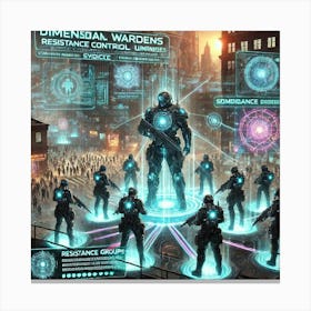 A Depiction Of Dimensional Wardens Managing Resist Canvas Print