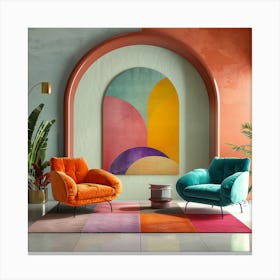 Colorful Living Room Canvas Print