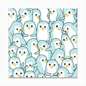 Penguins Pattern Canvas Print
