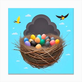 Easter Eggs In A Nest 125 Canvas Print