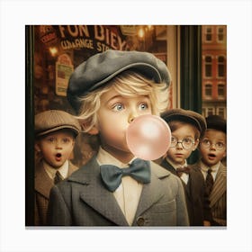 Vintage kid bubblegum Canvas Print