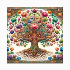 Lotus Tree Of Life 2 Canvas Print