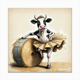 Cow In Tutu 3 Canvas Print