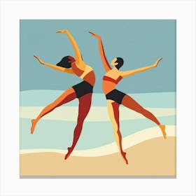 Dancers On The Beach Canvas Print