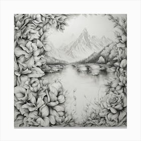 Landscape With Flowers  Canvas Print