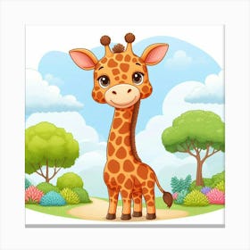 Illustration Giraffe 4 Canvas Print