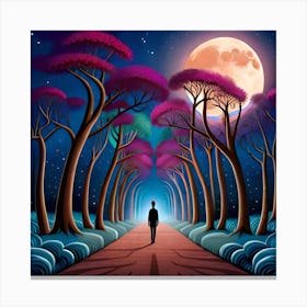 Full Moon In The Forest 1 Canvas Print