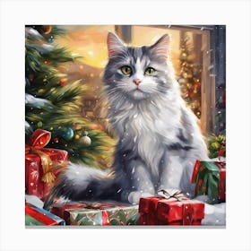 Christmas Cat 3 Canvas Print