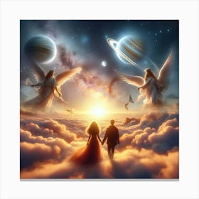 Angels And Planets Canvas Print