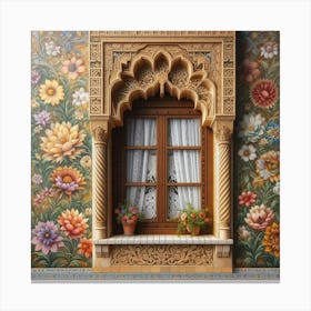 Window With Flowers 5 Canvas Print