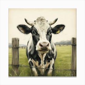 Cow In The Field 4 Canvas Print