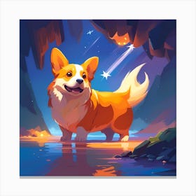 Corgi In The Cave Canvas Print