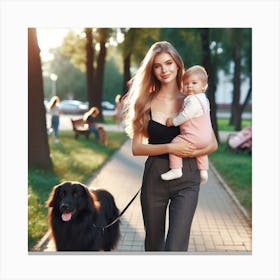 Family Walk In the Park Canvas Print