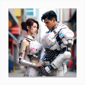 Robot Couple 11 Canvas Print