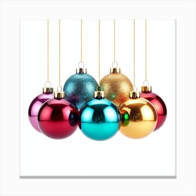 Christmas Ornaments Isolated On White 2 Canvas Print