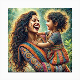 Mother And Daughter Smile Canvas Print