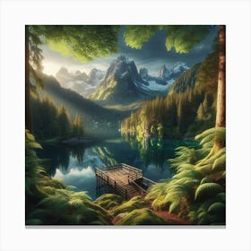 Lake In The Mountains 9 Canvas Print