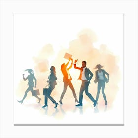 Silhouettes Of Business People Canvas Print