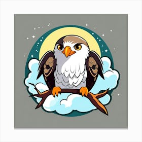 Design Of A Falcon In The Sky Sticker 2d Cute Fantasy Dreamy Vector Illustration 2d Flat Cent Canvas Print