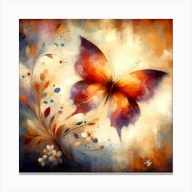 Abstract Butterfly Oil Painting Copy Canvas Print