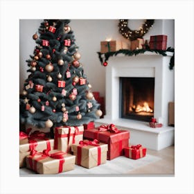 Christmas Tree Stock Videos & Royalty-Free Footage 2 Canvas Print