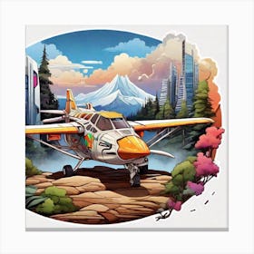 Airplane In The Forest Canvas Print