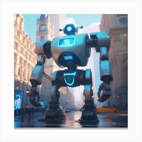Robot In The City 59 Canvas Print