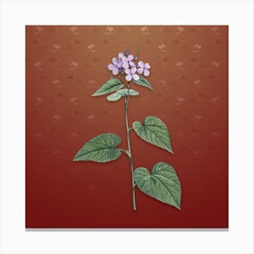 Vintage Morning Glory Flower Botanical on Falu Red Pattern n.0517 Canvas Print