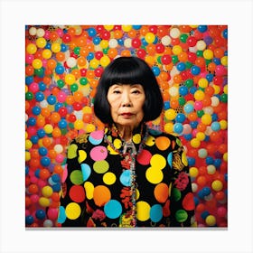 Asian Woman With Balloons Canvas Print