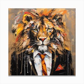 Lion In A Suit Canvas Print