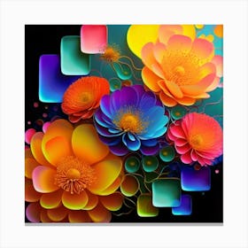 Abstract Flowers Canvas Print