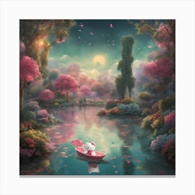 Kitty In A Boat Canvas Print