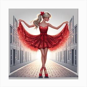 The red shoes Canvas Print