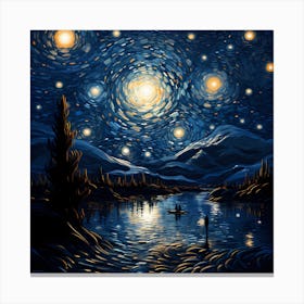 Celestial Brushstrokes: A Dance in Paramount Light Canvas Print