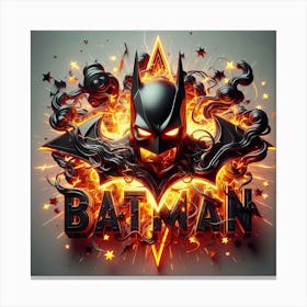 Batman Fire Art Canvas Print