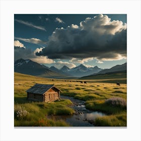 Cabin In The Mountains 2 Canvas Print