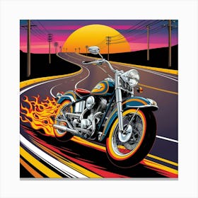 Motorcycle On The Road 1 Canvas Print