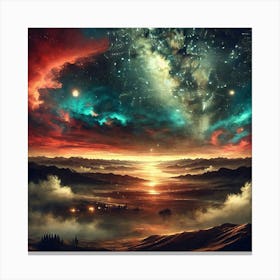 Galaxy And Stars Canvas Print