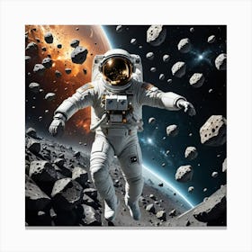 Between Worlds: An Astronaut's Celestial Voyage Canvas Print