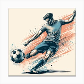 football player brush art Canvas Print