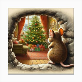 Christmas Mouse Canvas Print