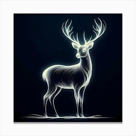 Deer On A Dark Background Canvas Print