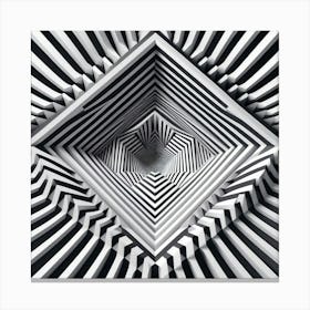 Abstract Black And White Geometric Pattern 1 Canvas Print